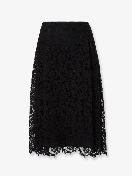 Black macramé lace skirt