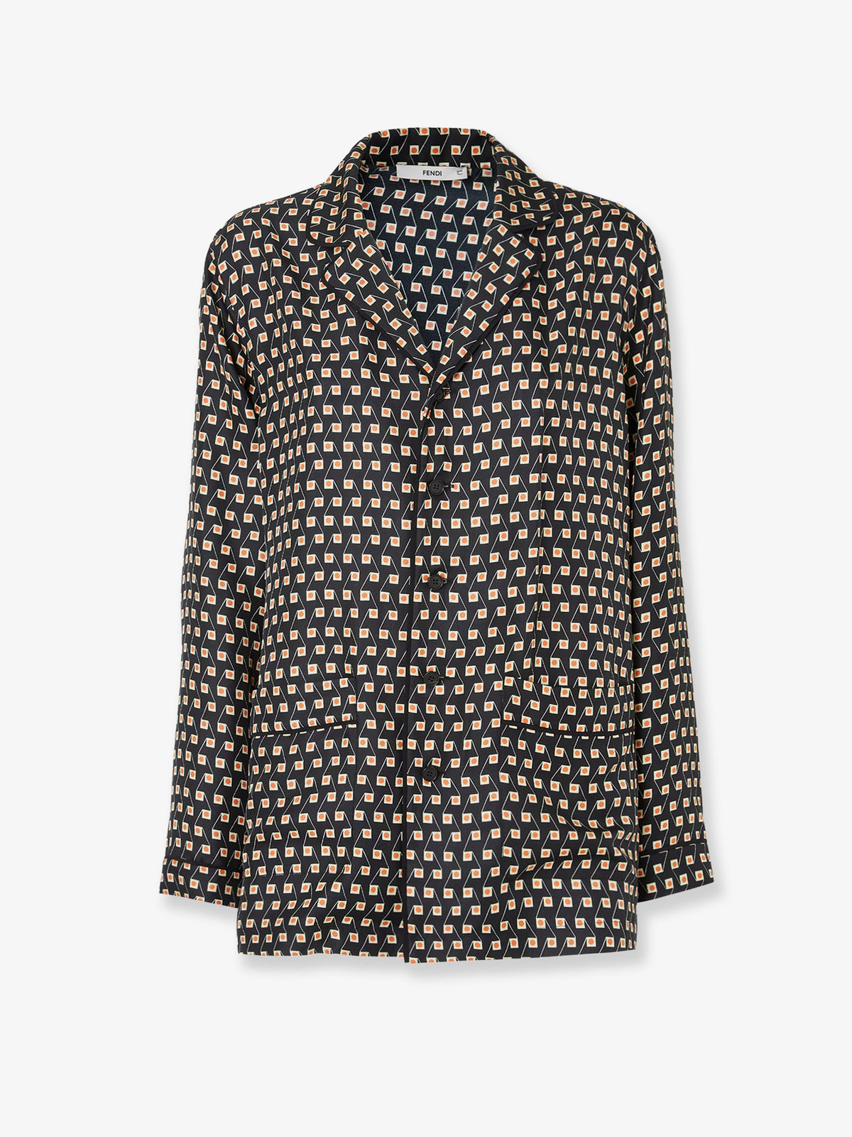Pajamas printed silk shirt