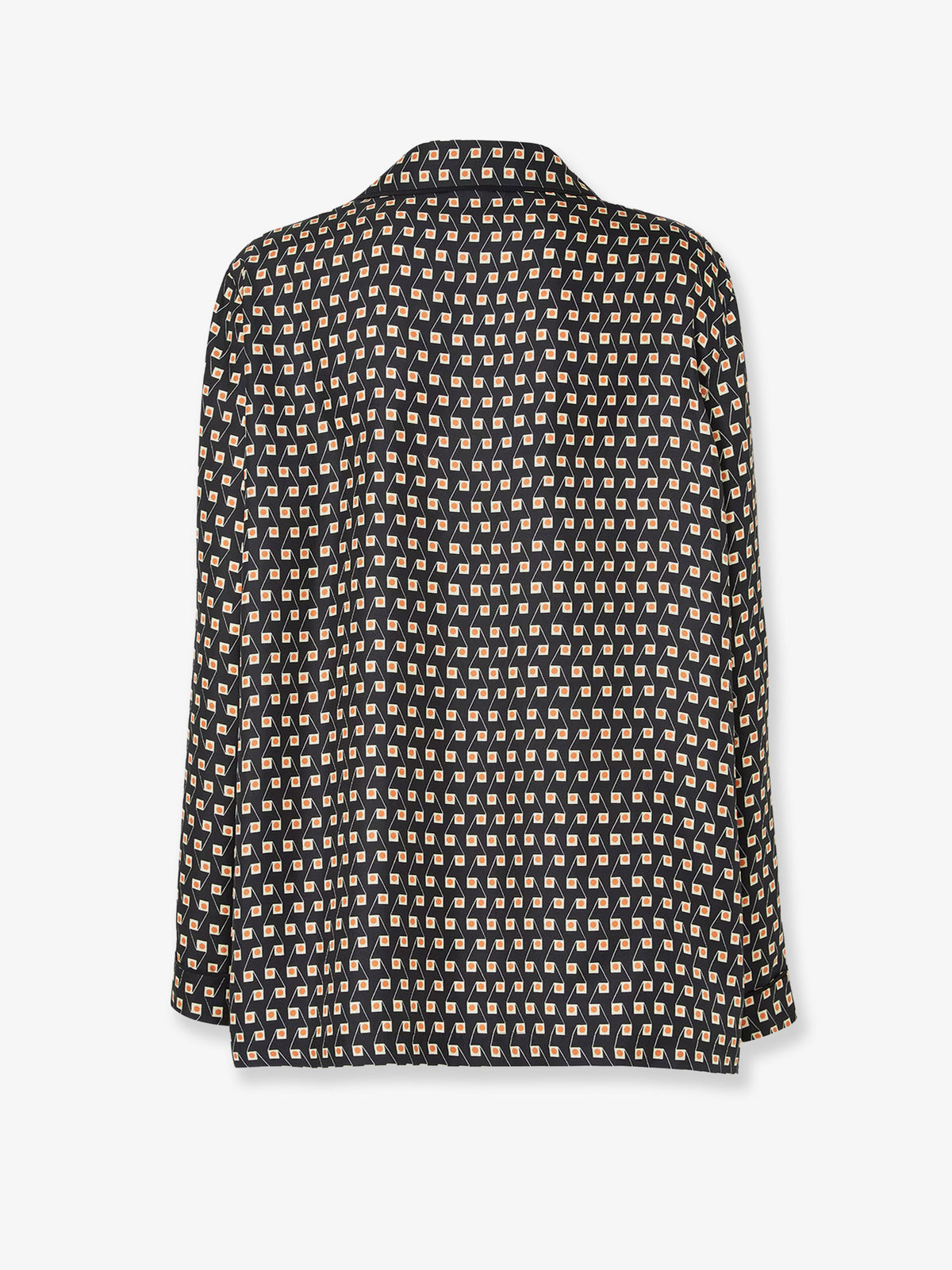 Pajamas printed silk shirt