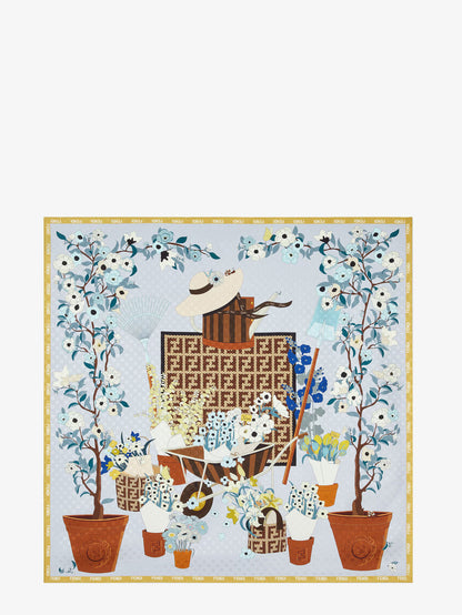 Foulard in seta con stampa Gardening thumbnail