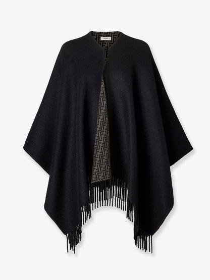 FF pumpkin wool and cashmere cape thumbnail