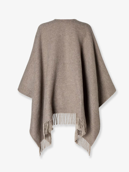 Wool and cashmere cape with FF zucca print thumbnail
