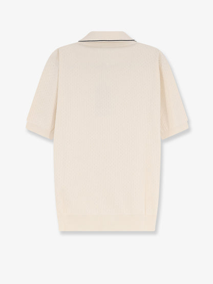 Cotton and silk polo shirt with FF embroidery thumbnail