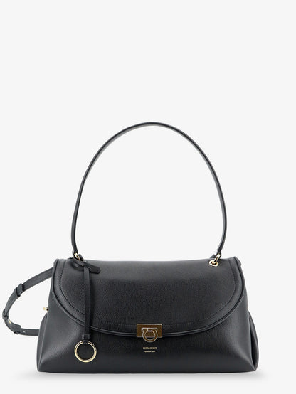 Leather shoulder bag with Gancini detail thumbnail