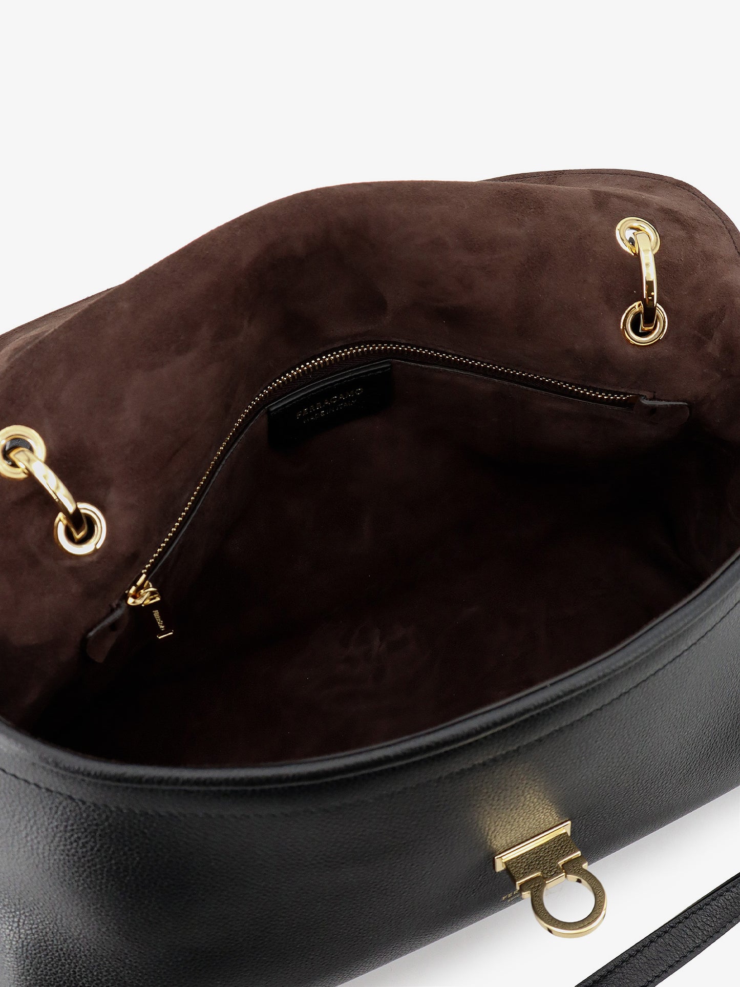 Leather shoulder bag with Gancini detail