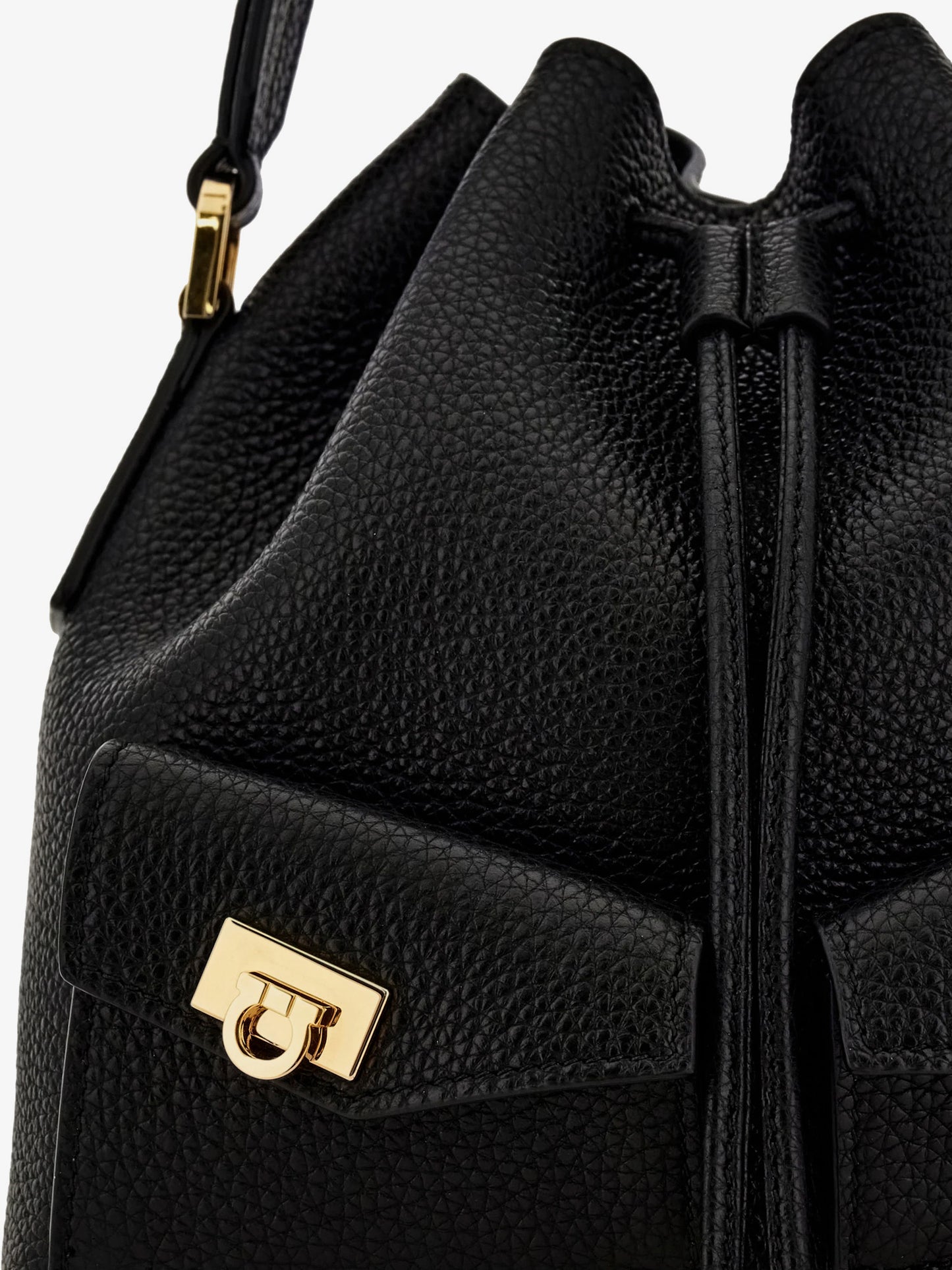 Leather bucket bag