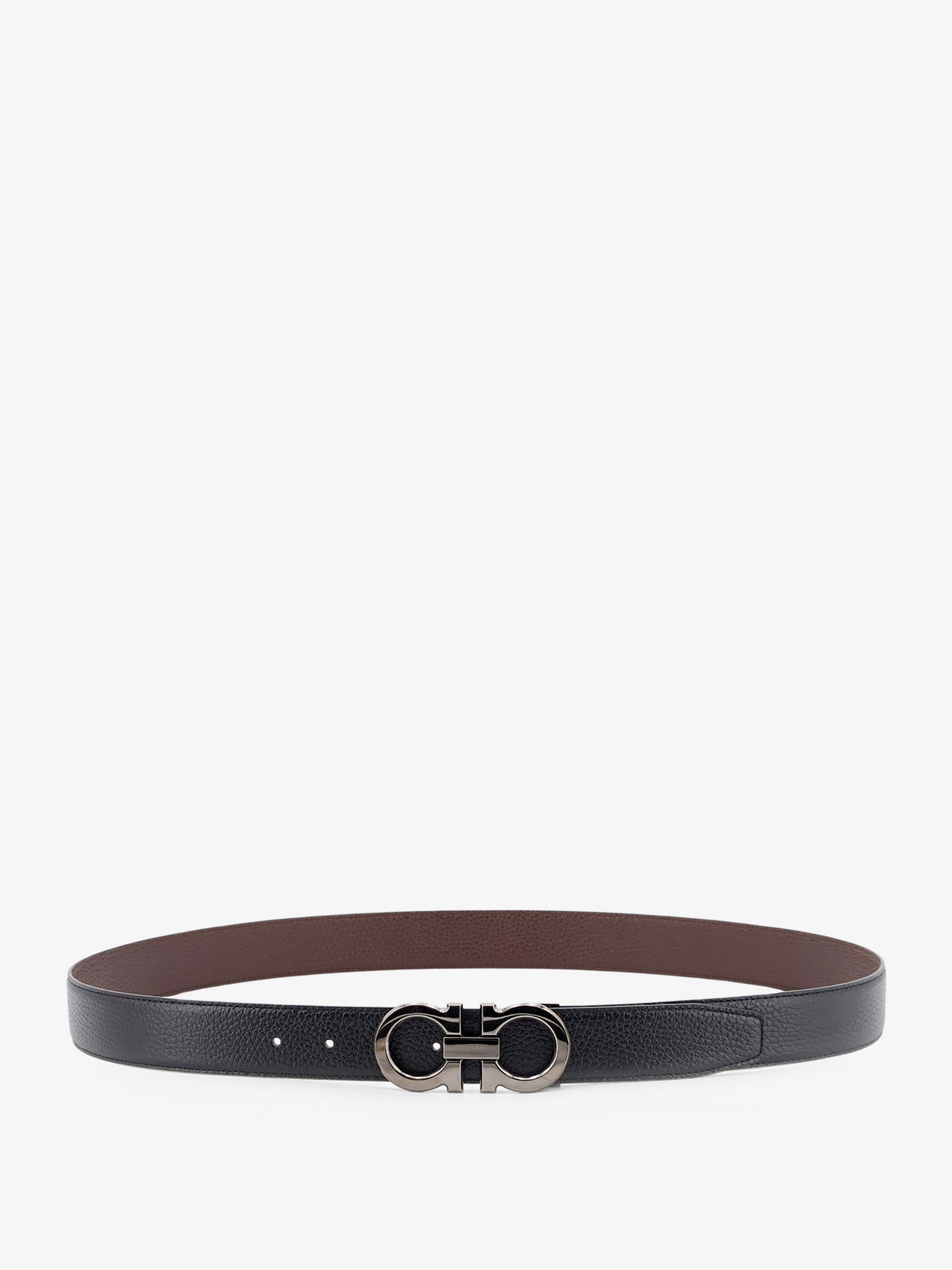 Reversible hammered leather belt