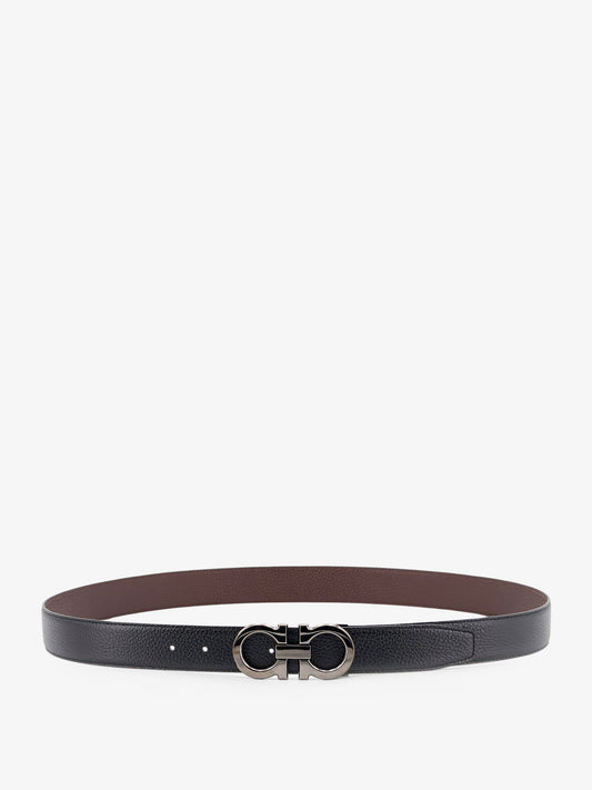Reversible hammered leather belt