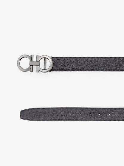 Reversible hammered leather belt thumbnail
