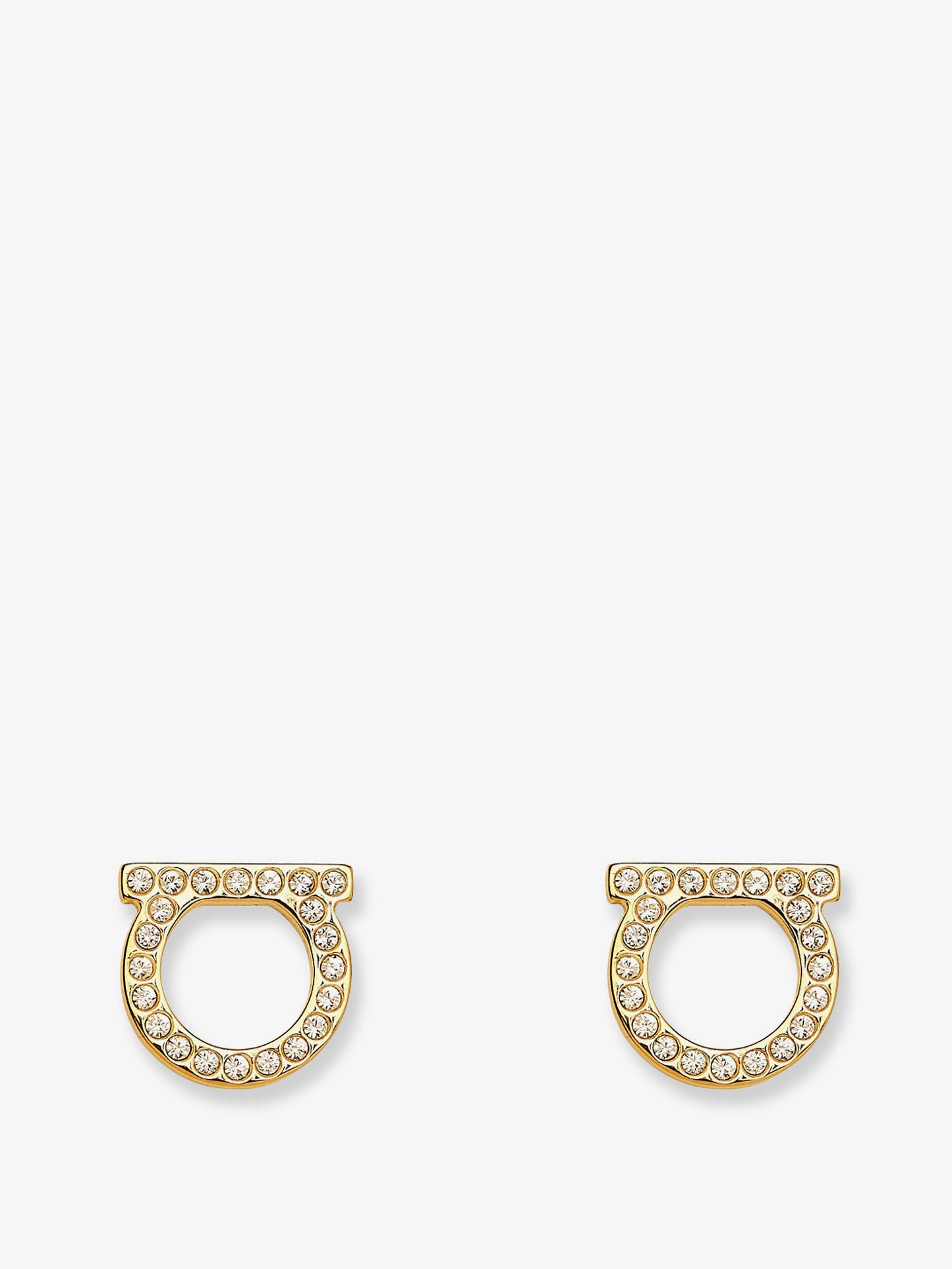Gancini Crystals Brass Earrings