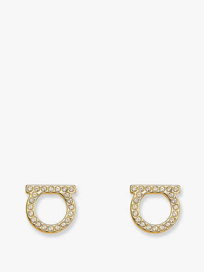 Gancini Crystals Brass Earrings thumbnail