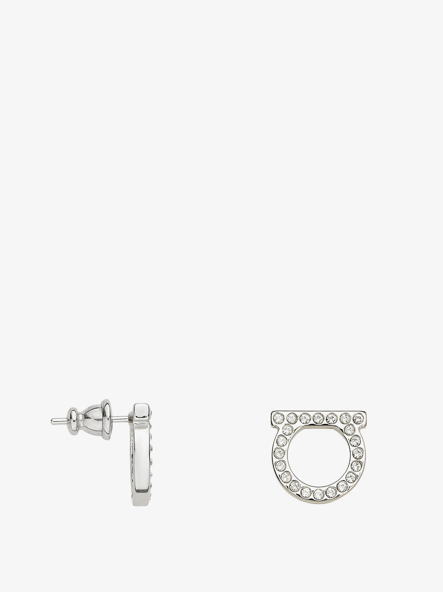 Gancini Crystals Brass Earrings