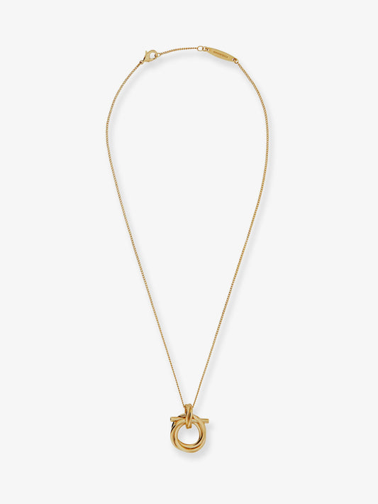 Collana in ottone con pendente Gancini