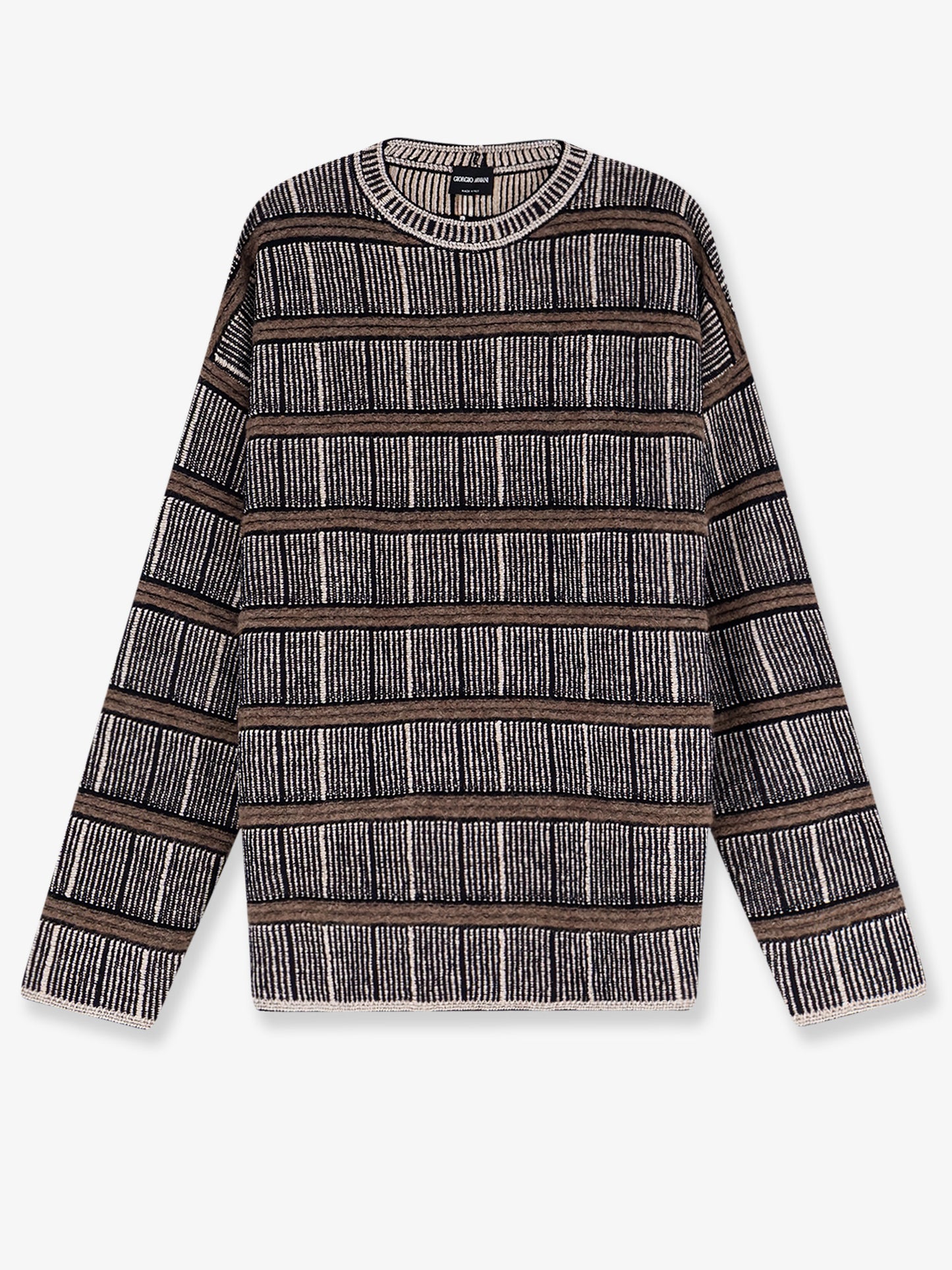 Over striped virgin wool and silk sweater