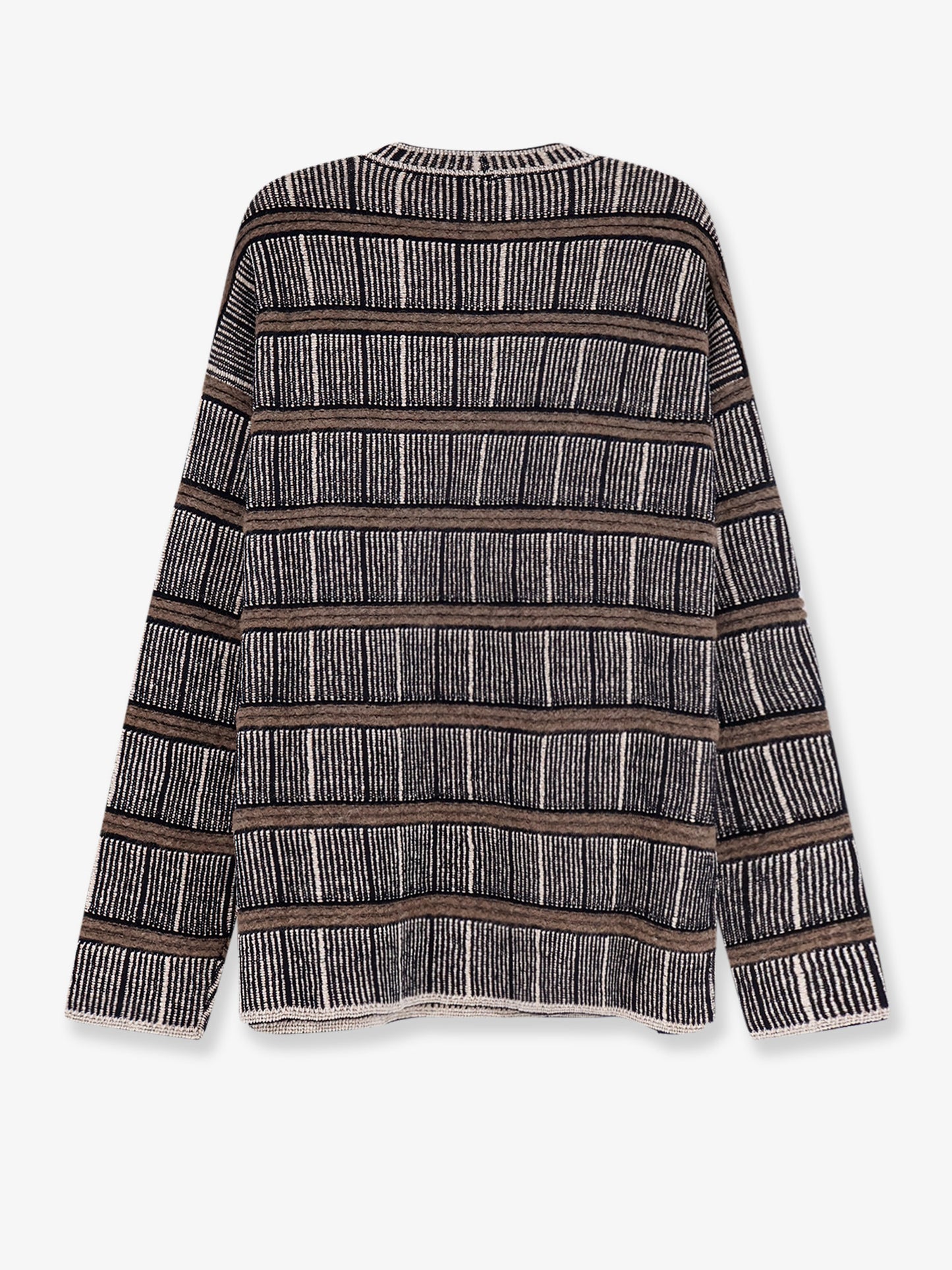 Over striped virgin wool and silk sweater