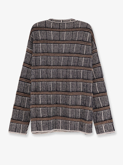 Over striped virgin wool and silk sweater thumbnail