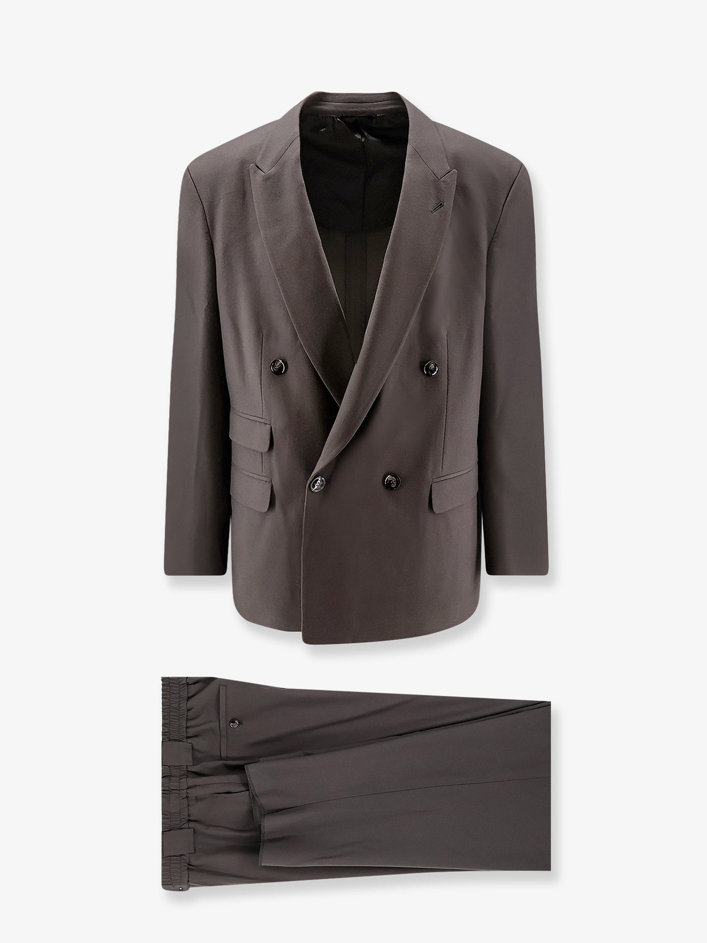 Oversized fluid virgin wool suit