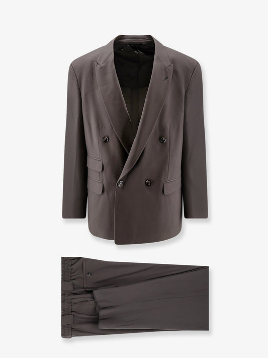 Oversized fluid virgin wool suit