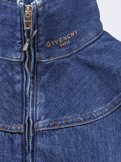 Denim jacket with embroidered lettering logo thumbnail