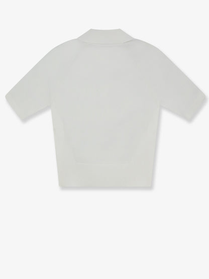 Cropped cotton and silk polo shirt thumbnail