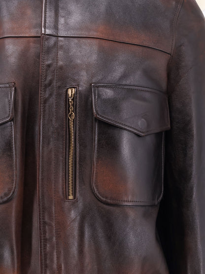 Giubbino in pelle Archive Distressed Effect thumbnail