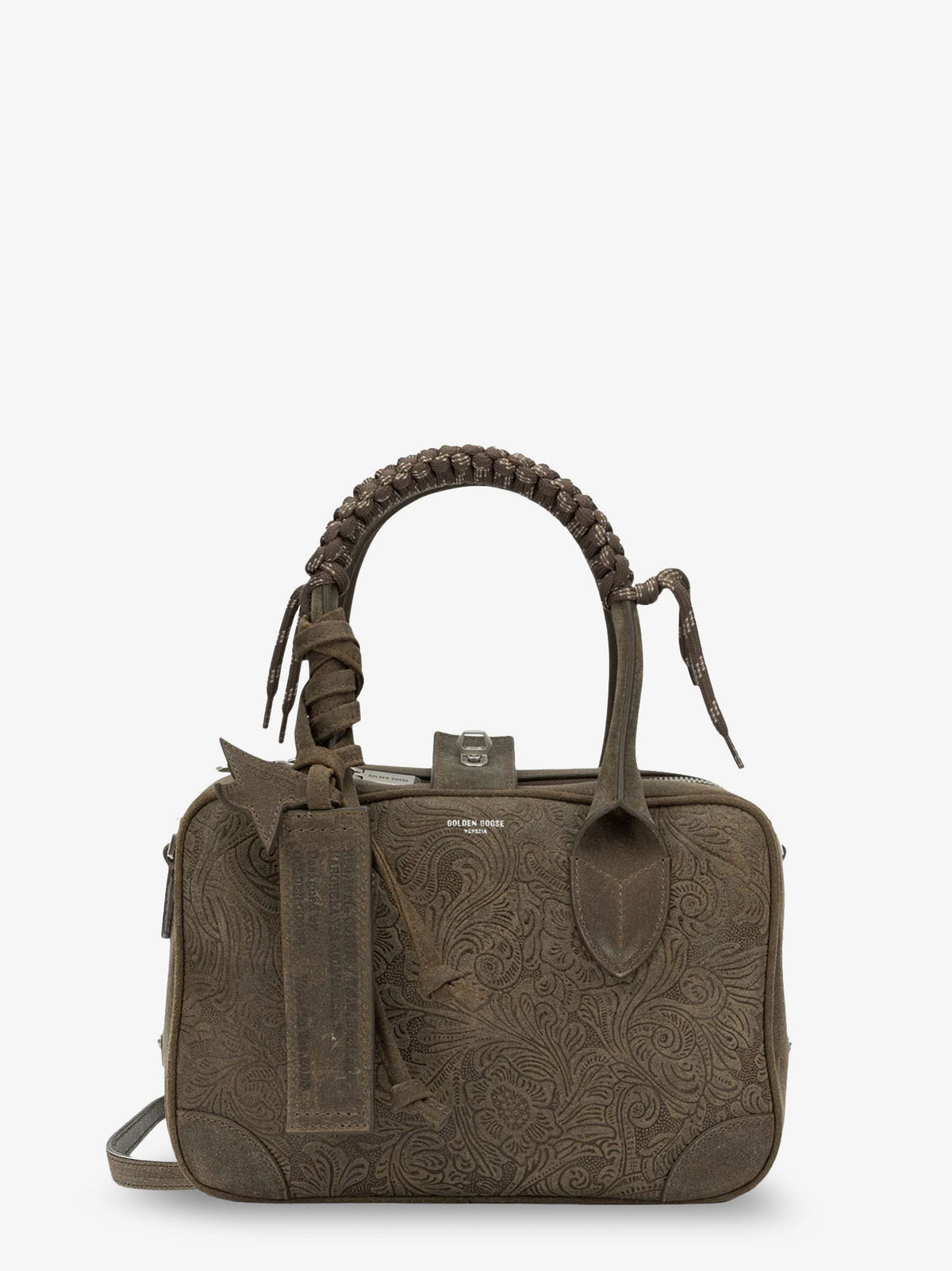 Suede Vita Bag crossbody bag with floral motif