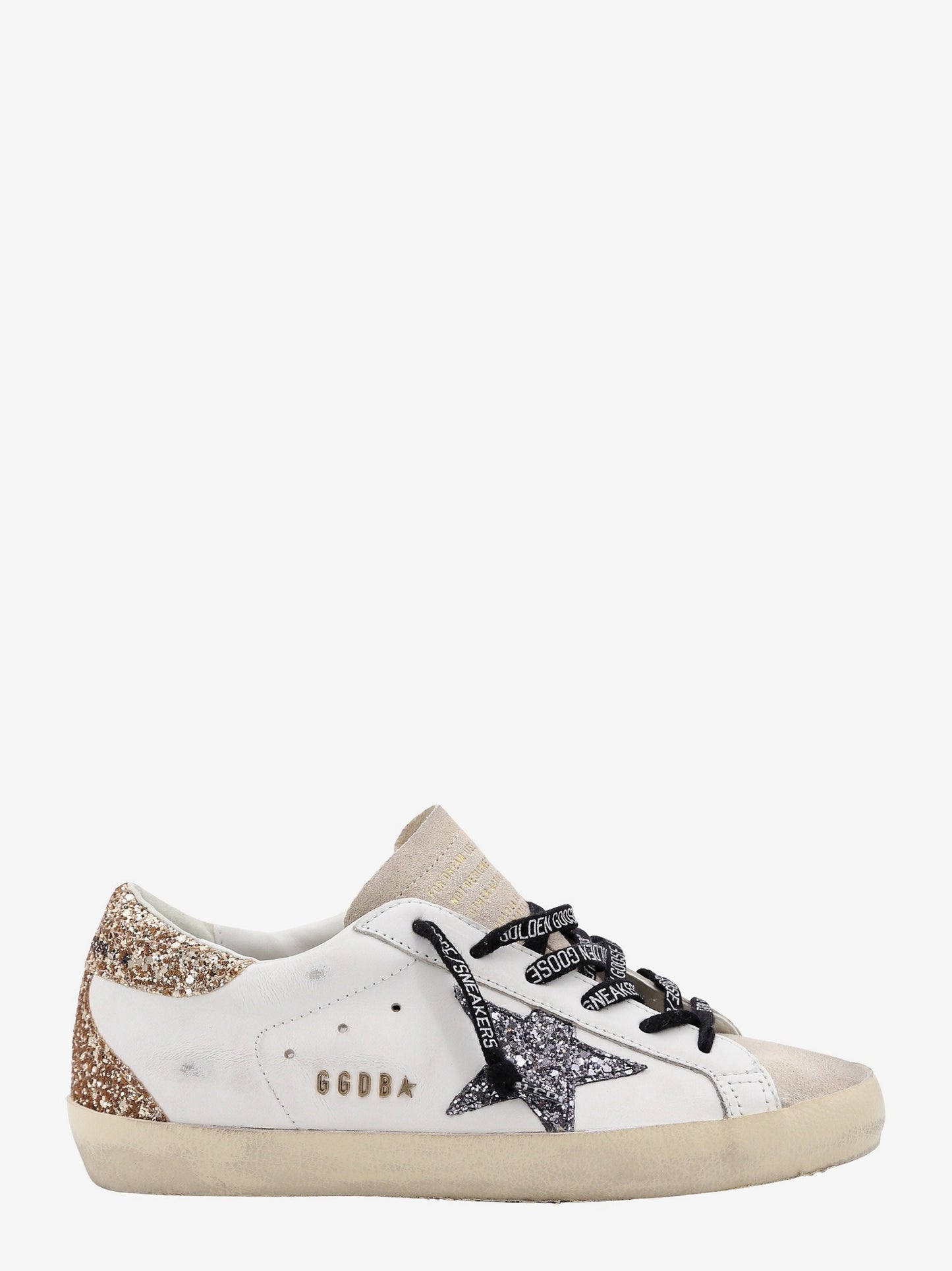 Super-Star leather sneakers with iconic glitter logo on the side