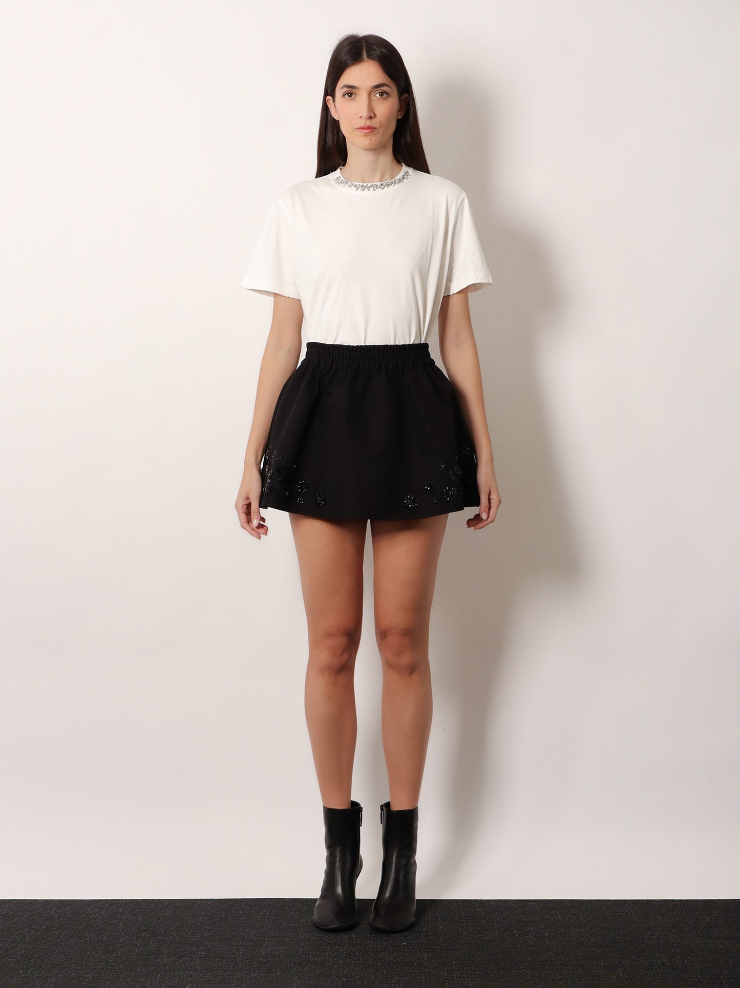 Cotton t-shirt with rhinestones