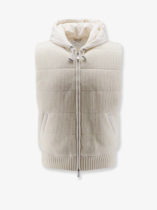 Sleeveless virgin wool jacket