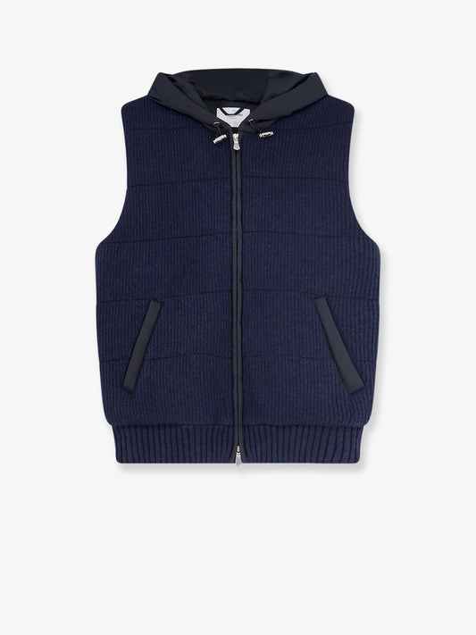 Sleeveless virgin wool jacket