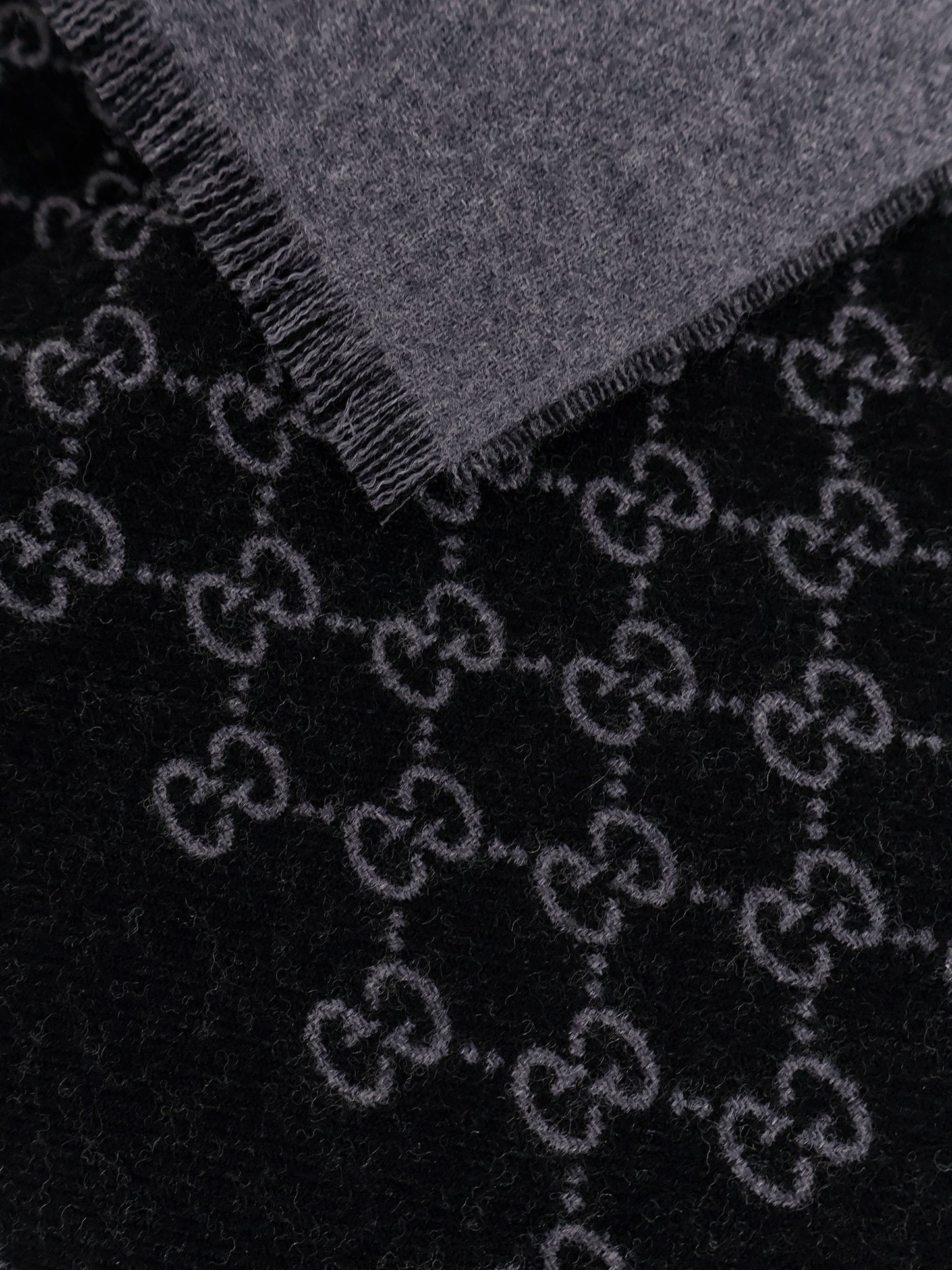 Double wool jacquard scarf with GG motif