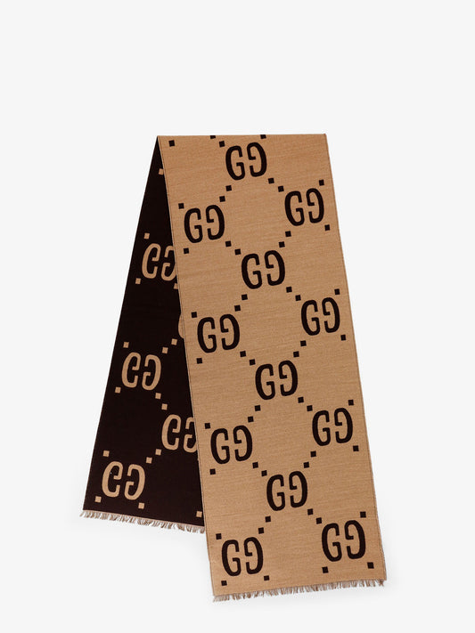 Wool and silk scarf with GG jacquard motif
