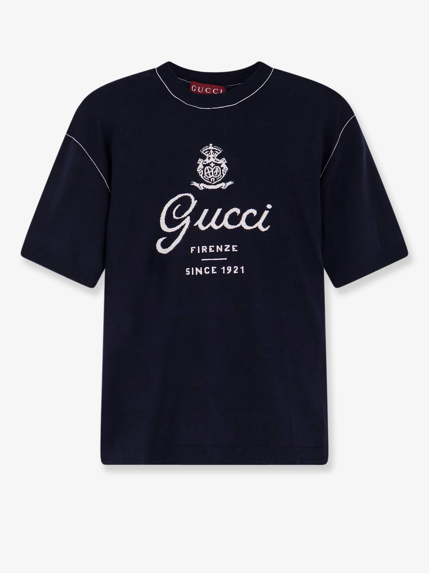 Silk and linen sweater with Gucci Firenze Since 1921 inlay