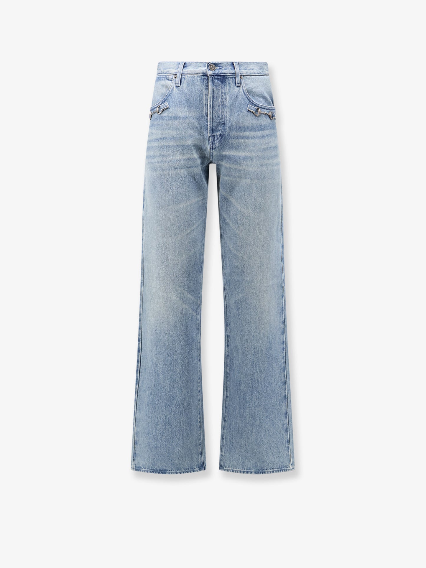 Stonewashed cotton denim jeans