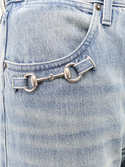 Stonewashed cotton denim jeans thumbnail