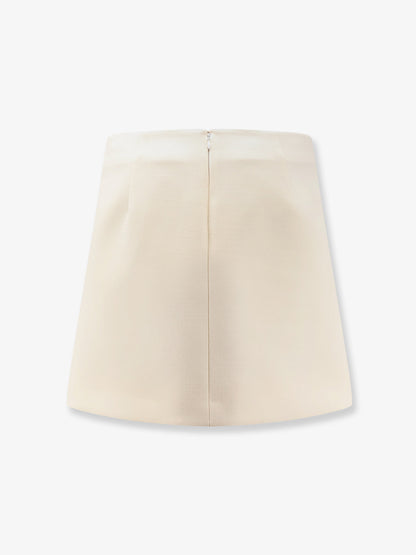 Wool crêpe skirt with Double G button thumbnail