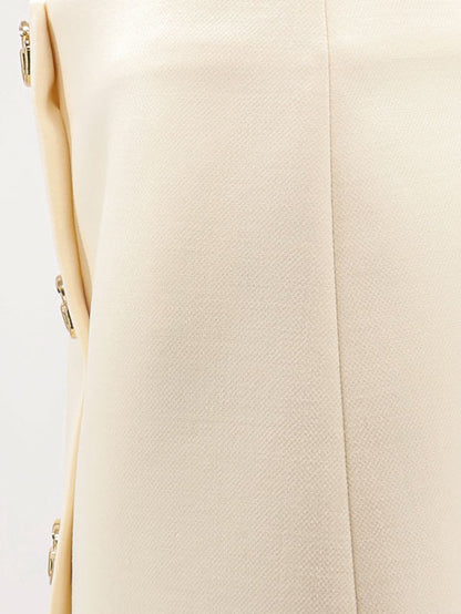 Wool crêpe skirt with Double G button thumbnail