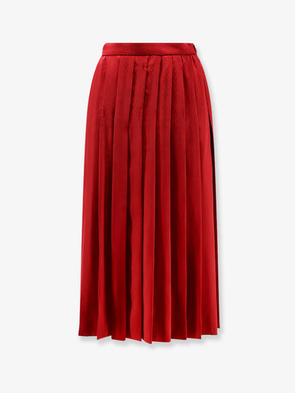 Pleated silk midi skirt thumbnail