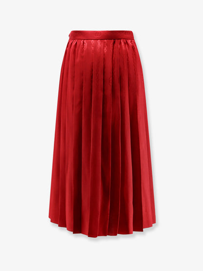 Pleated silk midi skirt thumbnail