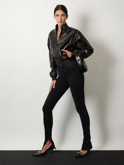 Slim Fit black denim trousers thumbnail