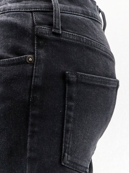 Slim Fit black denim trousers thumbnail