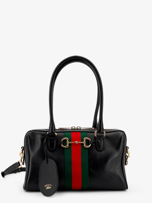 Borsetto leather handbag with Web detail on the front