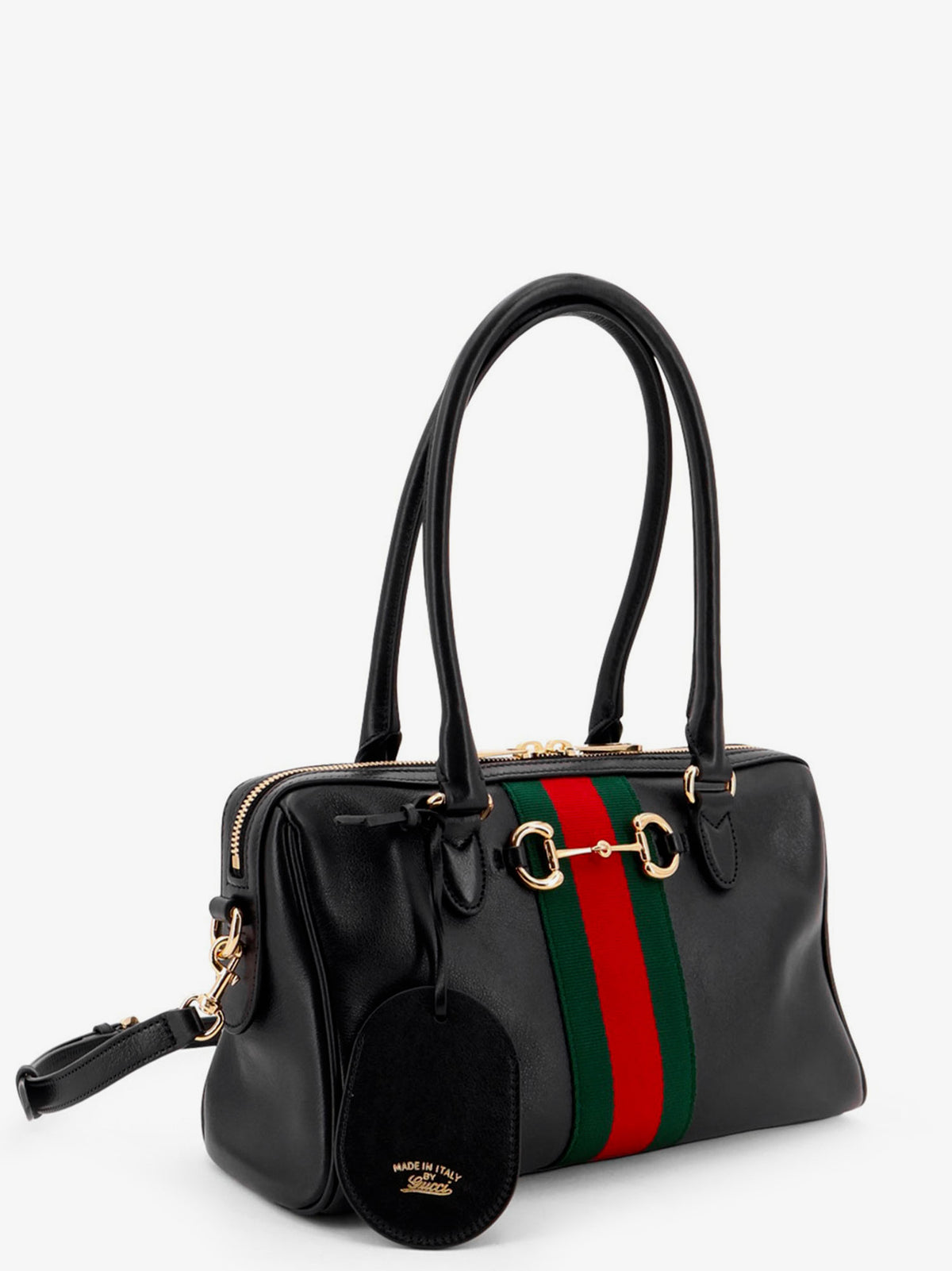 Borsetto leather handbag with Web detail on the front