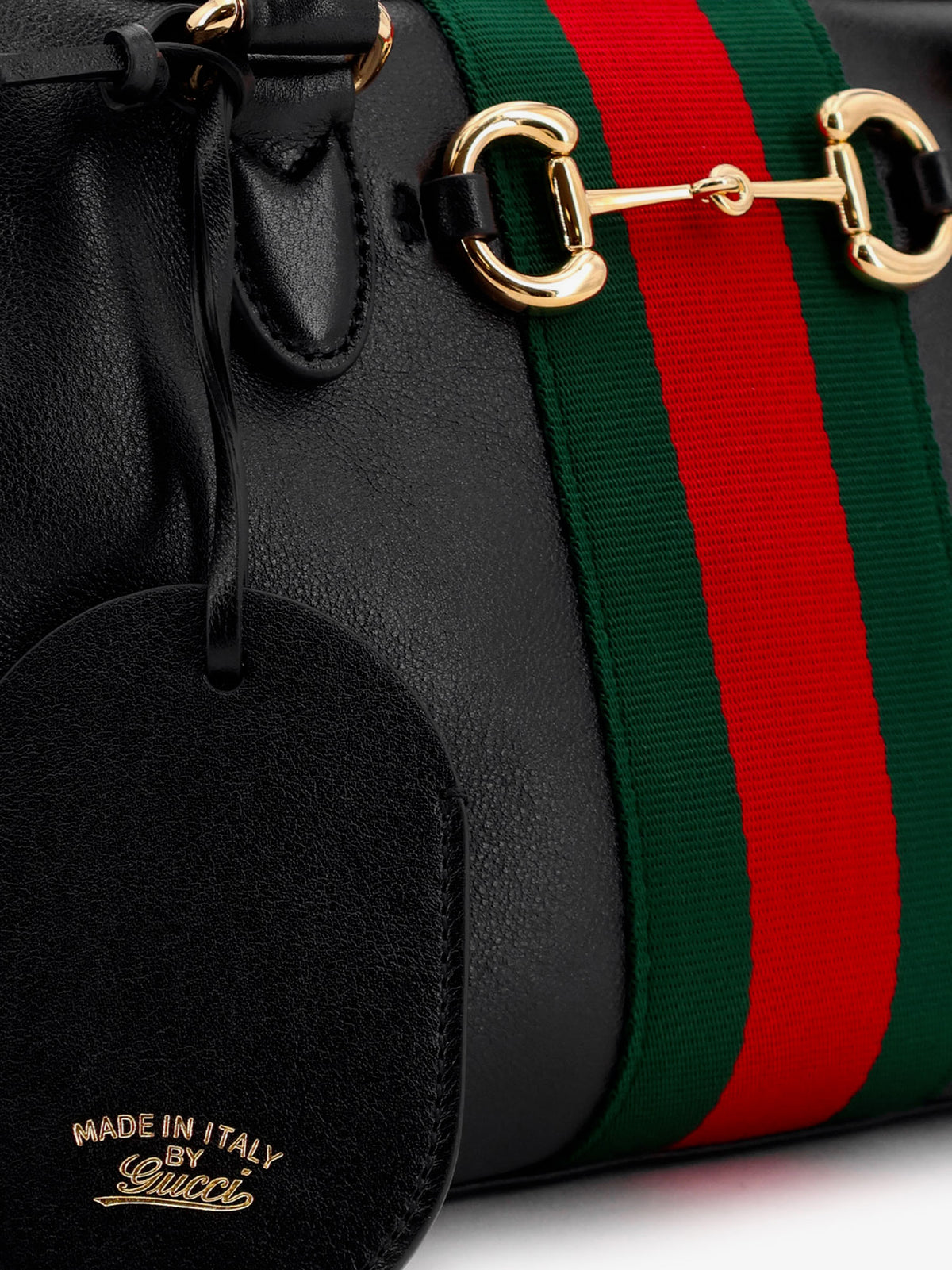 Borsetto leather handbag with Web detail on the front