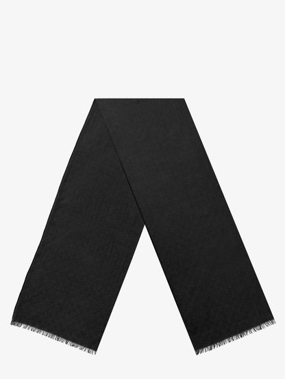 Wool and silk blend scarf with GG motif thumbnail