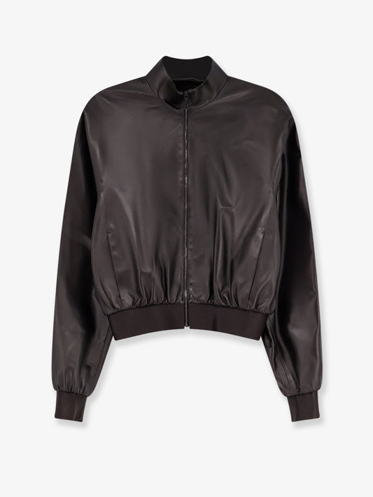 Soft nappa leather bomber jacket