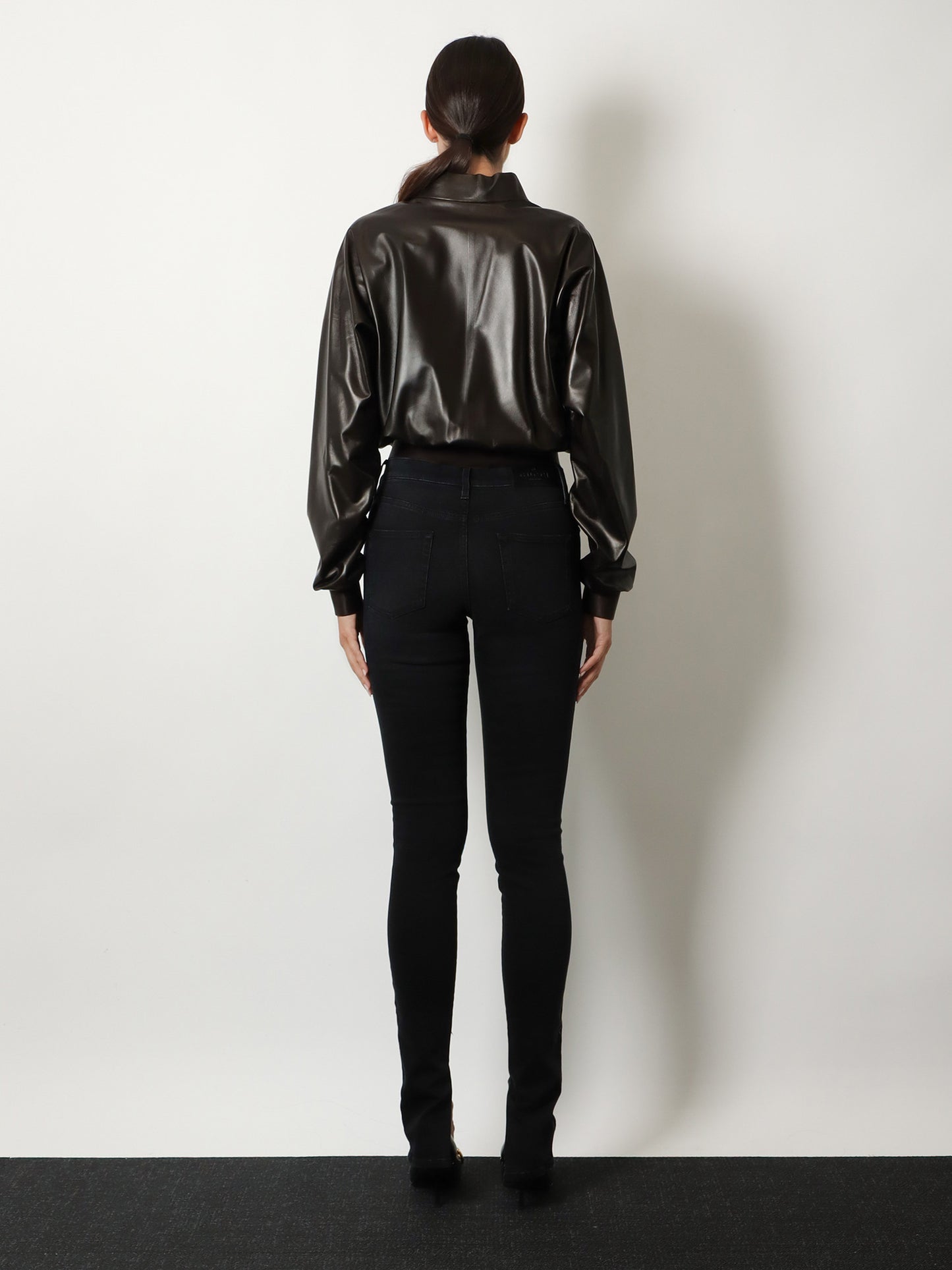 Soft nappa leather bomber jacket