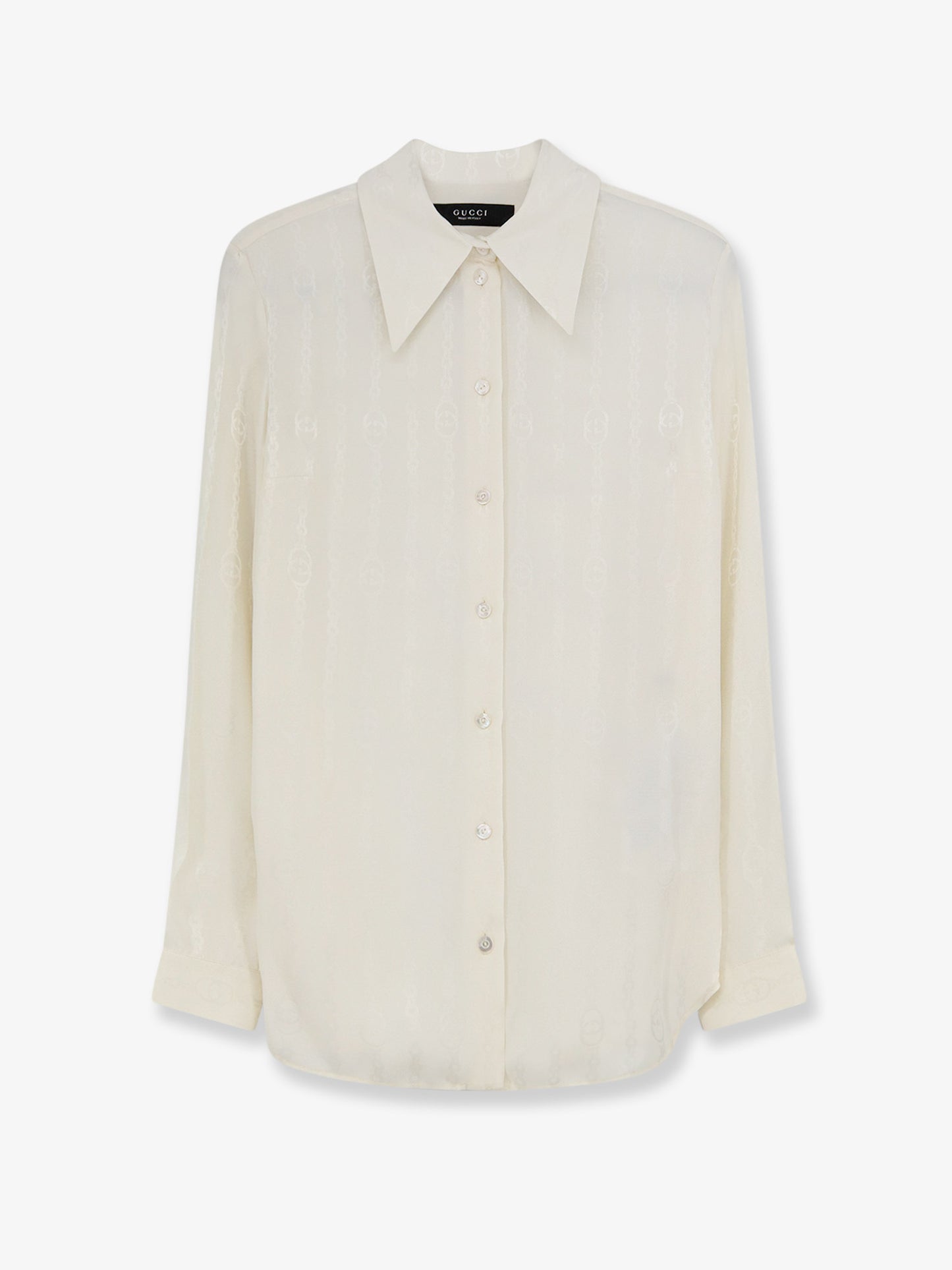 Camicia in seta con stampa iconica