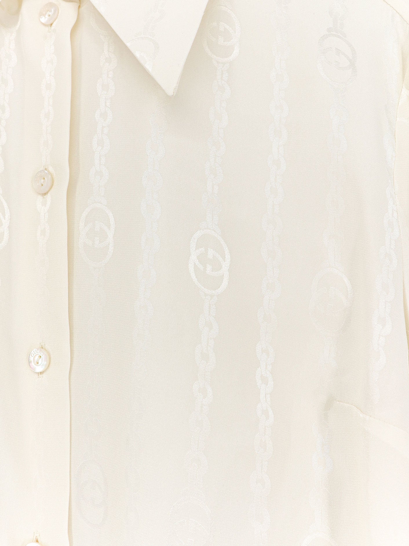 Camicia in seta con stampa iconica