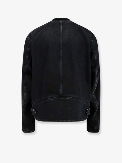 Black denim jacket certified cotton jacket with a faded effect thumbnail
